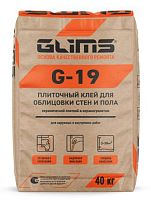 GLIMS G-19 Плиточный клей  C1 T для облицовки стен и пола, 40 кг – ТСК Дипломат